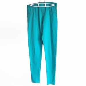 3 FOR $20 HUE Medium Turquoise Legging Stretch Slim Fit Pull On Pants